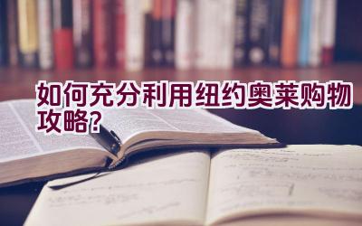 如何充分利用纽约奥莱购物攻略？插图